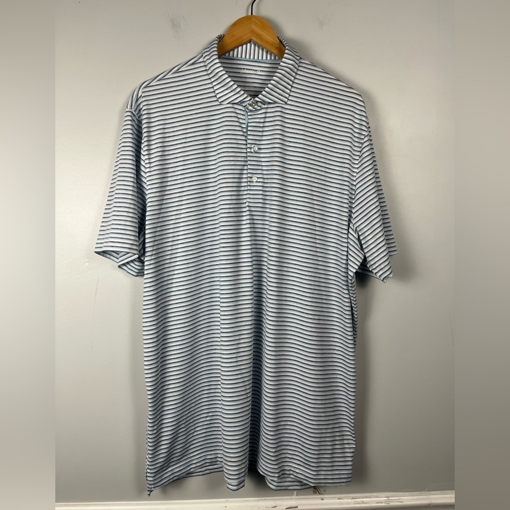 Johnnie-O Men's Iceberg Jory Striped Polo Upf 50 sun protection size XL